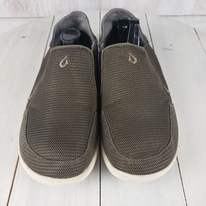 436egu Olukai November mesh olive slip on men's size 9 loafers